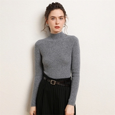 2025年秋季单件通勤长袖抽条紧身时尚百搭通勤休闲，女装羊绒衫，三莲羊绒