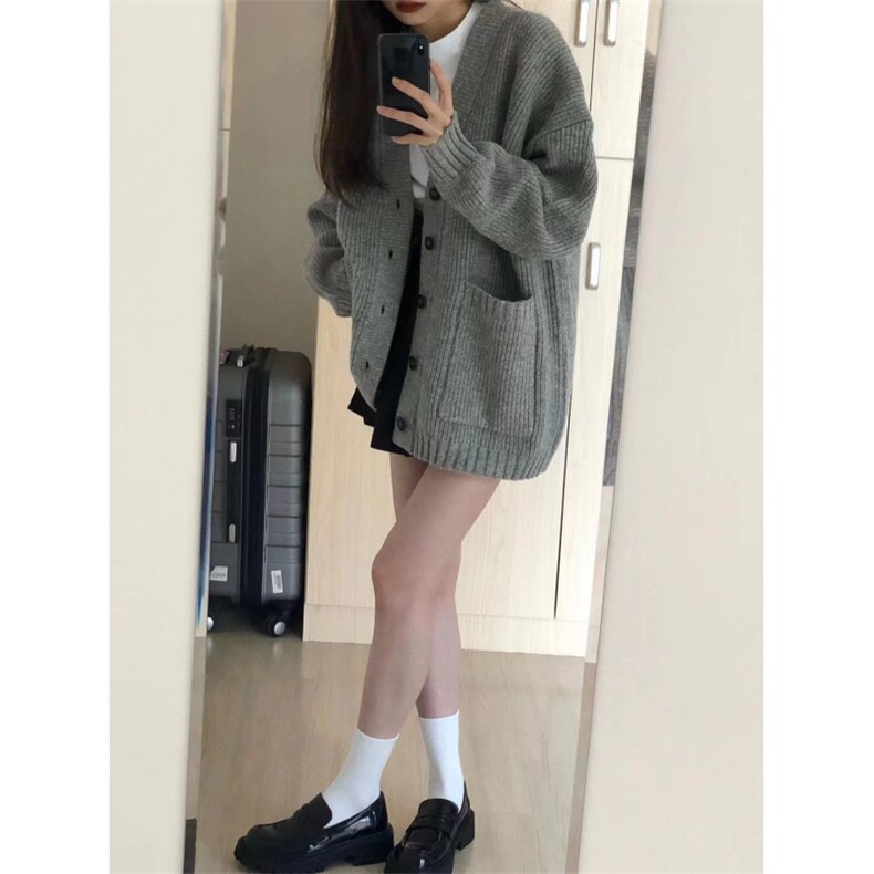 美式复古撞色圆领仿貂绒毛衣男女慵懒风宽松休闲针织衫上衣外套,男装针织衫/毛衣,星座506A