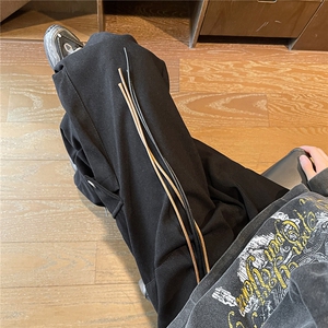 春季美式降落伞兵工装裤男高街复古褶皱休闲裤阔腿直筒KZ012P78图片