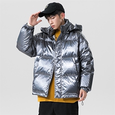 日系白鸭绒冬季潮亮面炫彩加厚保暖百搭连帽羽绒服YR100P255控298，男装羽绒服，电商A247-1