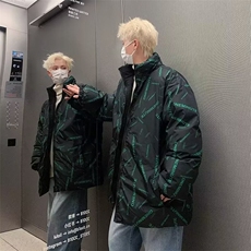 运动双面穿棉衣男女款冬季加厚保暖棉袄潮牌情侣面包棉服W132/P70，男装棉衣，星座506