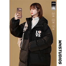 白鸭绒中性22冬季新款趣味字母印花连帽长款羽绒服YR1505P245K298，男装羽绒服，A247A
