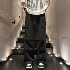 夏季工装裤流行男潮长裤直筒时尚潮牌宽松型新款休闲裤K3898-P50，男装工装外套，星座412