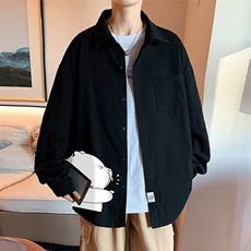 春季长袖衬衫男宽松港风衬衣男外套男CSCS281-P35，男装衬衫，电商B371