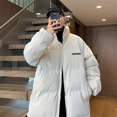 美式高街pu皮棉服男冬季痞帅宽松面包服外套潮牌设计感棉衣，男装棉衣，星座716-2