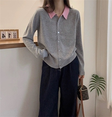 纯色长袖通勤2024年秋季单排扣时尚针织衫，女装羊毛衫，百纯羊绒