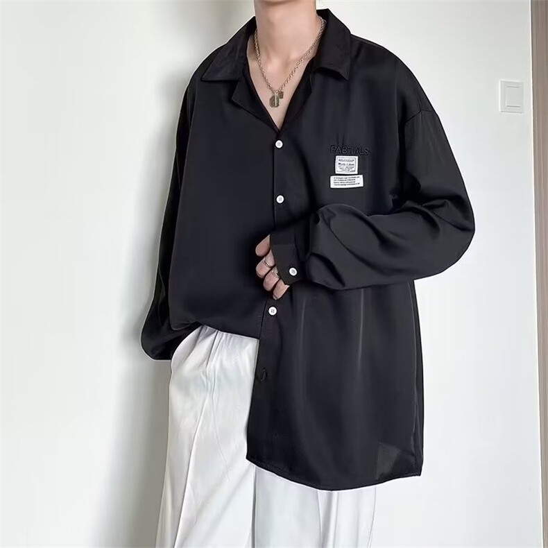 2023衬衫男长袖帅秋夏装港风衬衣潮流高级感很仙的上衣CY495-P36,男装衬衫,星座412-3