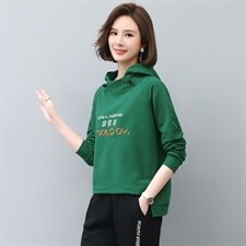 2022年秋季新款刺绣卫衣女连帽衫韩版休闲百搭长袖上衣服女棉，女装卫衣/绒衫，忆绮罗