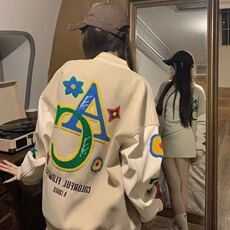 高级感时尚棒球服外套少女春秋2025新款初中高中学生宽松休闲上衣，男装夹克，星座1210-1