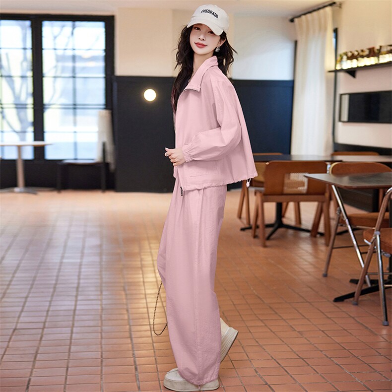 2024春季新款时尚减龄休闲遮肉显瘦两件套女,女装套装/套裙,深水步