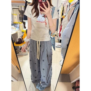 原版做工花朵刺绣男女休闲裤ZK0387-特批50图片