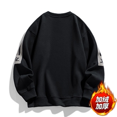2XL-9XL冬季加绒加厚胖子圆领拼接卫衣男，男装卫衣，星座209