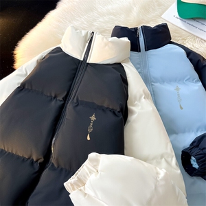 现货 抖音得物可供视频 三防加厚羽绒拼接棉衣外套面包棉服 86650图片