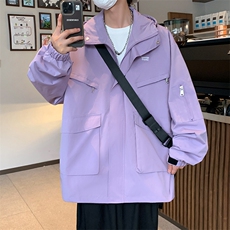 刺绣户外冲锋衣男工装宽松男士夹克潮流外套A266-JK8019-P55特，男装夹克，电商A266