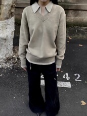 假两件毛衣加厚拼色针织衫宽松D6859-83，男装针织衫/毛衣，星座1012-1
