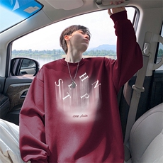 秋季新款潮牌字母印花男wycm-8010卫衣圆领纯棉特批28控49，男装卫衣，星座605(原A050)