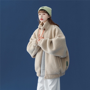 1中性风冬季宽松百搭棉服男羊羔毛情侣棉衣男外套男7956P105控149图片