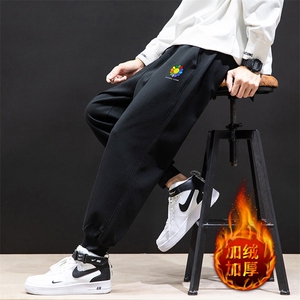 K12101-P40 加绒P50 束脚纯运动裤男士休闲裤大码宽松卫裤男图片