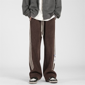 冬季欧棉绒加绒加厚条纹贴标休闲裤M~5XL XZ604-KG50-P65控78图片