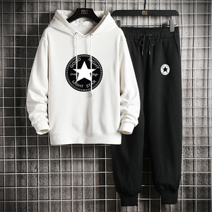 TL8008-P80 连帽卫衣套装男运动套装两件套长袖运动服 网格挂拍图片