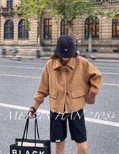 美巾涵5121牛角扣呢料短款外套，其它，美巾涵