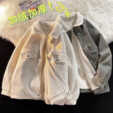 @地毯风呢料港风ins纯色加厚羊羔毛短款保暖棉衣A071-066-P125，男装棉衣，电商A071