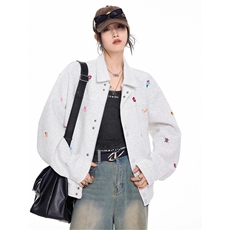 美式复古刺绣翻领外套女2025新款秋冬工装夹克上衣开衫JF225，男装夹克，星座1116A（原606A-3）