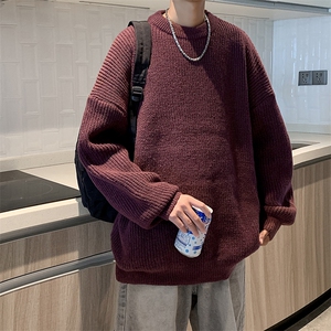 男毛衣水洗毛新款秋冬季潮牌圆领上衣针织打底衫图片