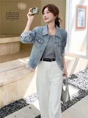 210-3281-P145-208港凤设计感长袖牛仔外套2025年秋季，女装短外套，韩蜜菓