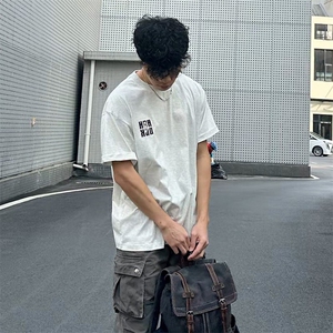 万针全刺绣工艺抖音得物高品质260克重磅纯棉双纱美式高街短袖T恤图片