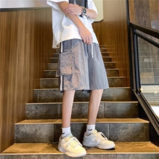 工装短裤男夏季薄款美式潮牌潮流速干条纹运动裤子宽松休闲五分裤，男装牛仔裤，星座601-2