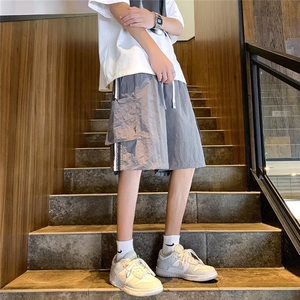 工装短裤男夏季薄款美式潮牌潮流速干条纹运动裤子宽松休闲五分裤图片