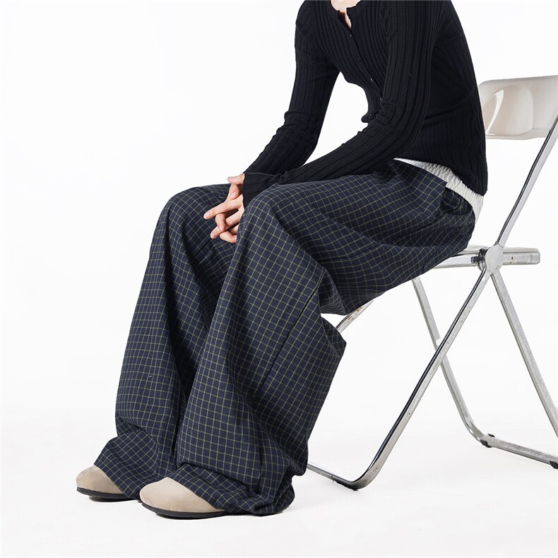 715-2-KX147-P65-X88（撞色假两件拼接格子裤），男装休闲裤，星座715-2