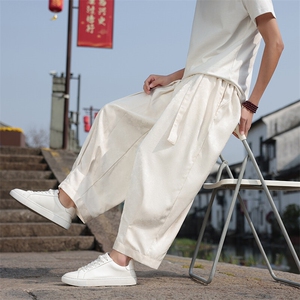 2025春夏新款风提花休闲裤男士宽松大码阔腿哈伦裤K2509-P75图片
