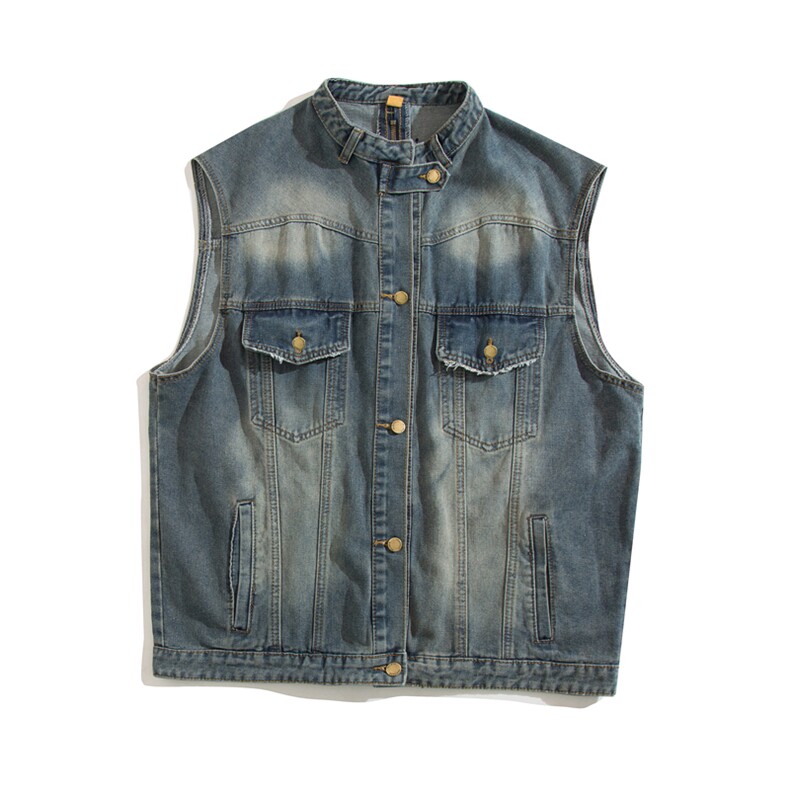 港风潮中性风时尚牛仔马甲背心228-1-1509-P70，男装背心/马甲，星座228-1