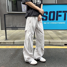 速干工装裤男款夏季冰丝阔腿运动伞兵裤子宽松直筒休闲裤，男装工装外套，星座410-6（原星座1304-1）