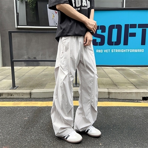 速干工装裤男款夏季冰丝阔腿运动伞兵裤子宽松直筒休闲裤图片
