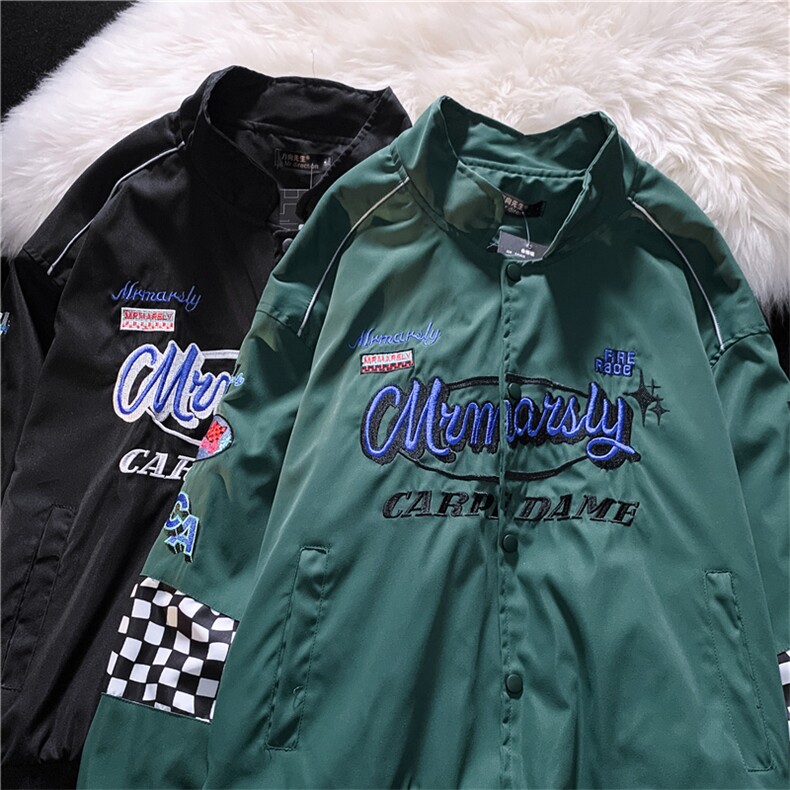 美式复古刺绣棒球服春季情侣ins潮机车夹克男高街痞帅W2874-P60,男装夹克,星座512-2