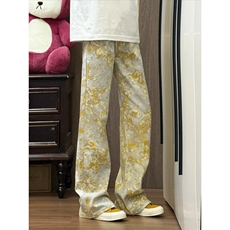 NZT41LL-特P43cleanfit美式复古提花牛仔裤男高街直筒裤，男装牛仔裤，星座1007（原301D）