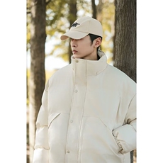 日系ins复古PU皮棉衣男冬季潮牌宽松立领棉服外套MF133-P85，男装棉衣，星座412-3