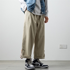 24秋季日系oversize宽松九分裤男潮流搭扣阔腿休闲裤子K2856-P35，男装休闲裤，电商A001
