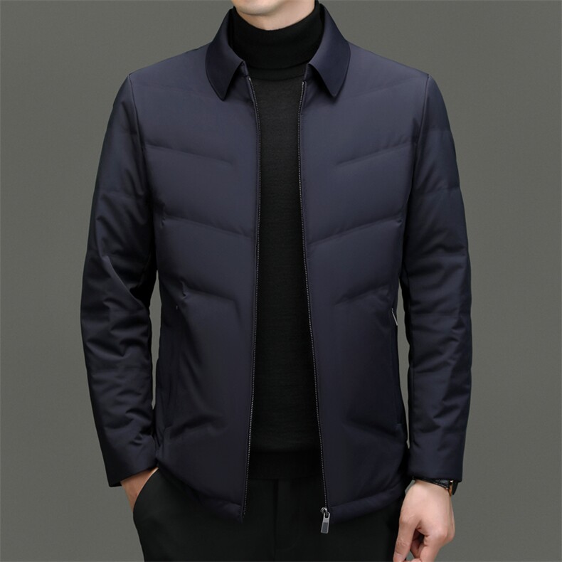 C91707钱塘2020-2新款商务休闲翻领简约中年男士羽绒服P260,男装羽绒服,钱塘207-2