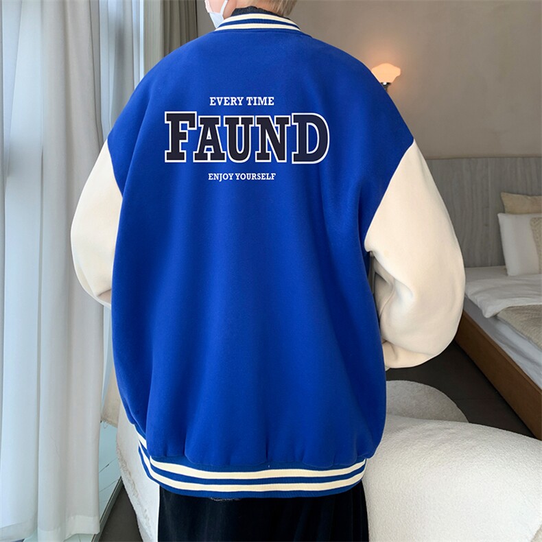 摇粒绒棒球服男大码开衫卫衣男夹克BF86295-P65,男装夹克,电商A040