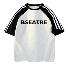 白花灰拼黑袖