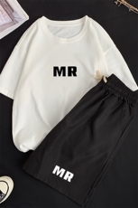 TD56253-P35短袖t恤套装男短裤两件套男装搭配一套帅气，男装T恤，电商A040
