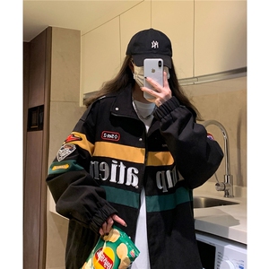 中性风2026秋装复古机车服ins潮牌夹克外套上衣女 H806 P108图片
