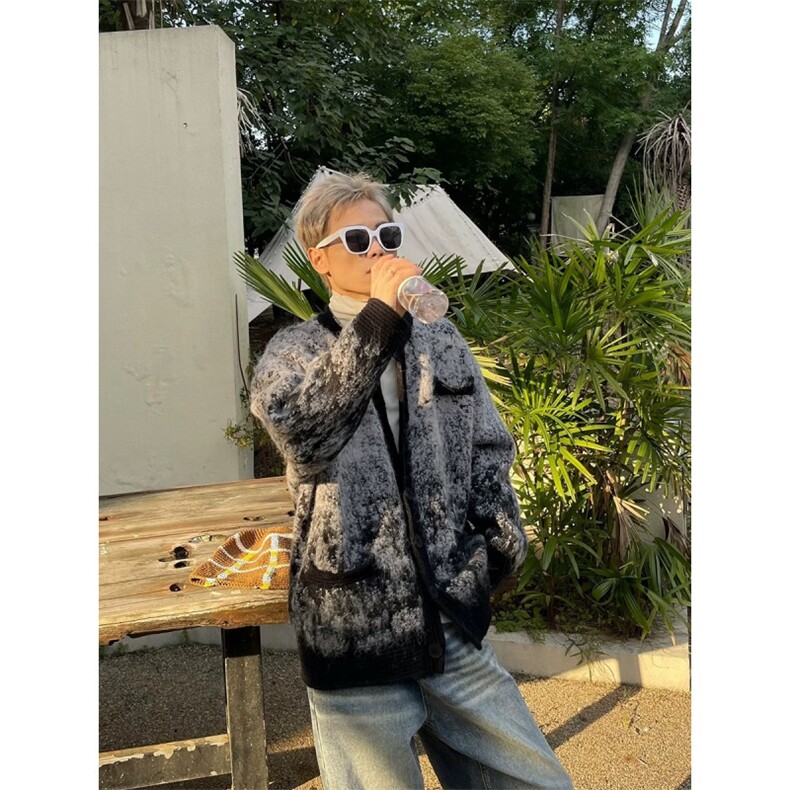 鱼骨纹亨利领长袖T恤男秋美式复古重磅卫衣千鸟格内搭情侣打底衫,男装T恤,星座506A