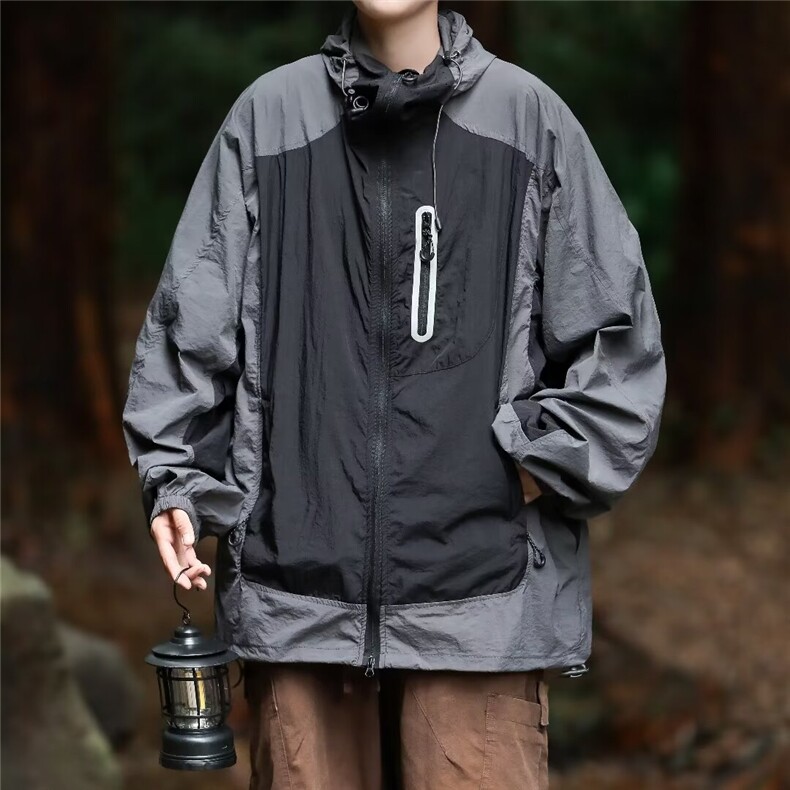 防晒衣男夏季薄款山系户外冲锋衣外套潮牌宽松防晒服W9318/P50,男装防晒衣,星座506