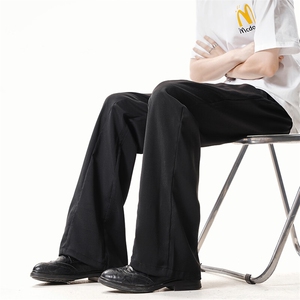 XK439-特P38夏冰丝凉感西裤美式垂感宽松微喇直筒男休闲长裤潮图片