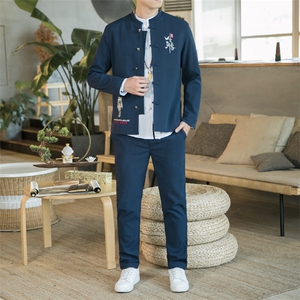 秋冬季风中山装秋装01套装男士唐装两件套A334-TZ704-P100图片